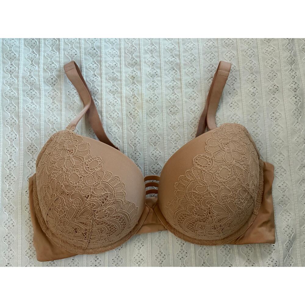 Soma Stunning Push Up Bra 40DD Nude Beige Lace Underwire Padded Bra